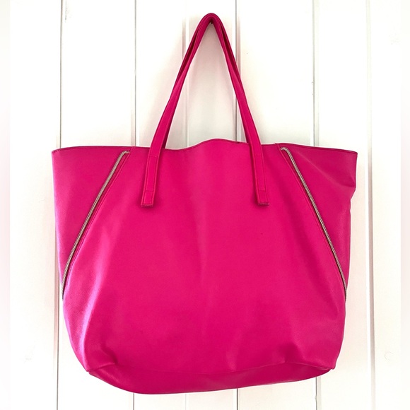 Juicy Couture Pink Tote with ‘Wear Me!’, NWOT, L 17”x W 5”x H 12.5” - Picture 2 of 3